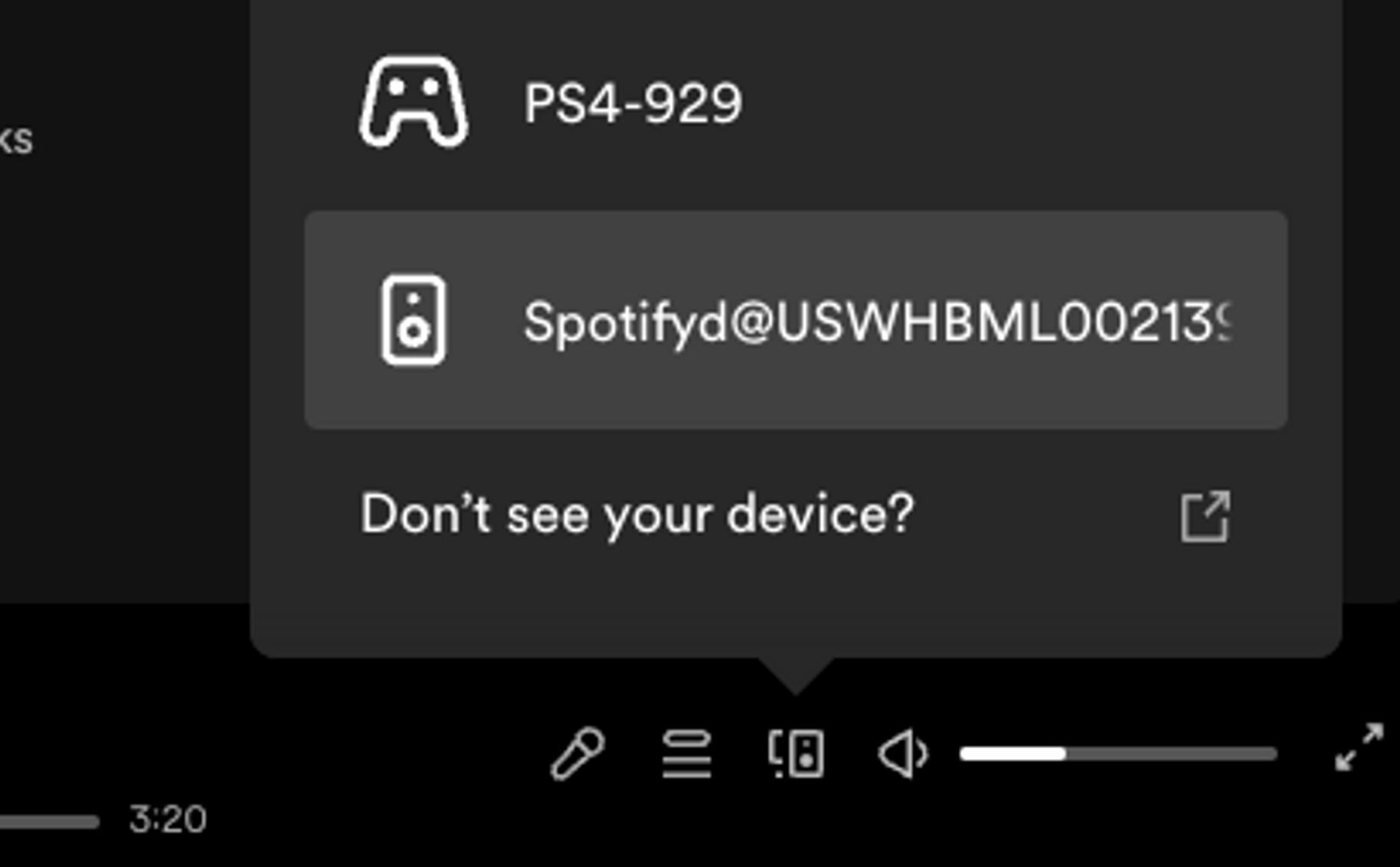 select the spotifyd device in the official spotify app