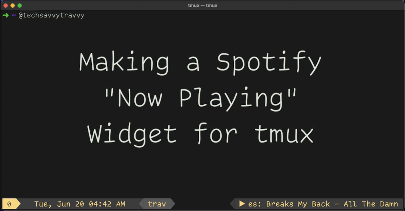 Making a Spotify “Now Playing” Widget for tmux