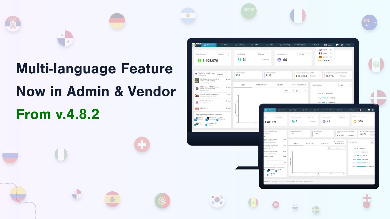 Spurtcommerce upcoming Multi-Language Feature in Admin and Vendor