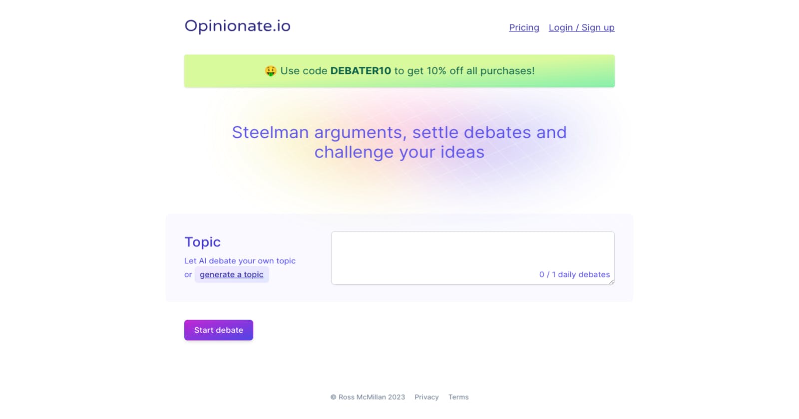 Engage in Intelligent Debates with Opinionate.io: Amplify Your Arguments