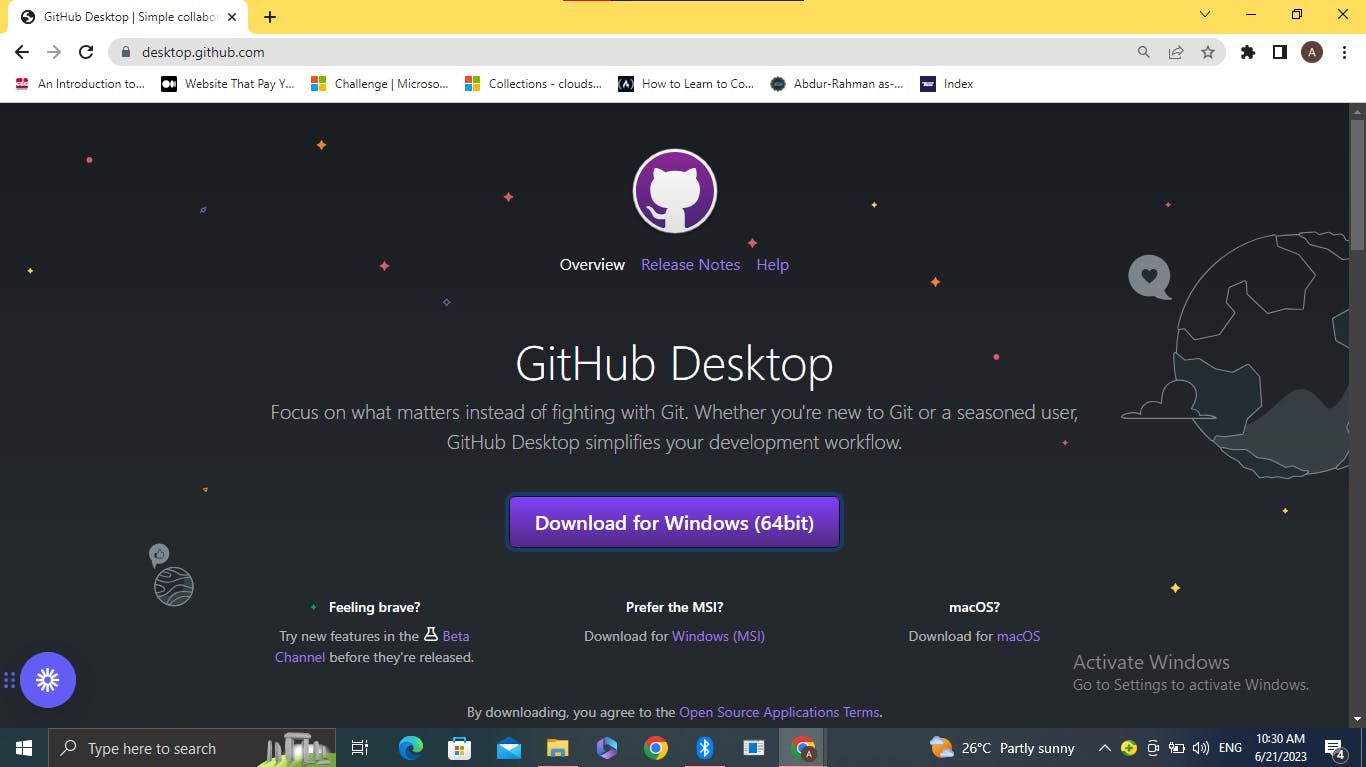 GitHub desktop download page