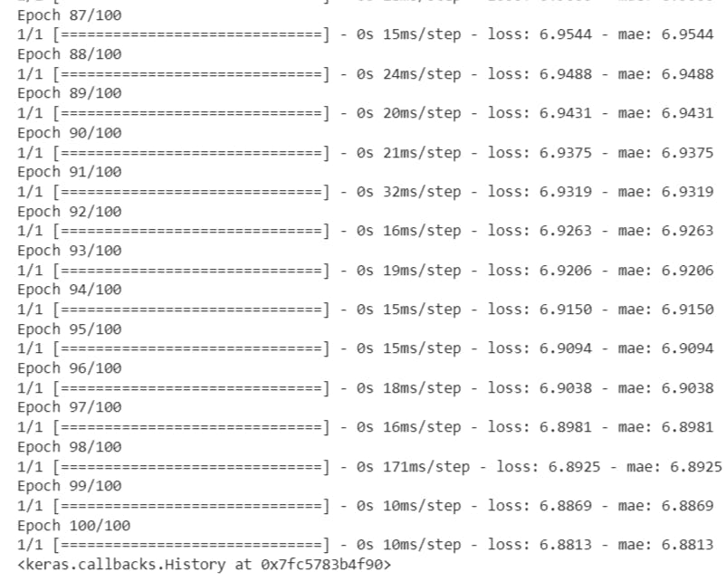 Google colab output