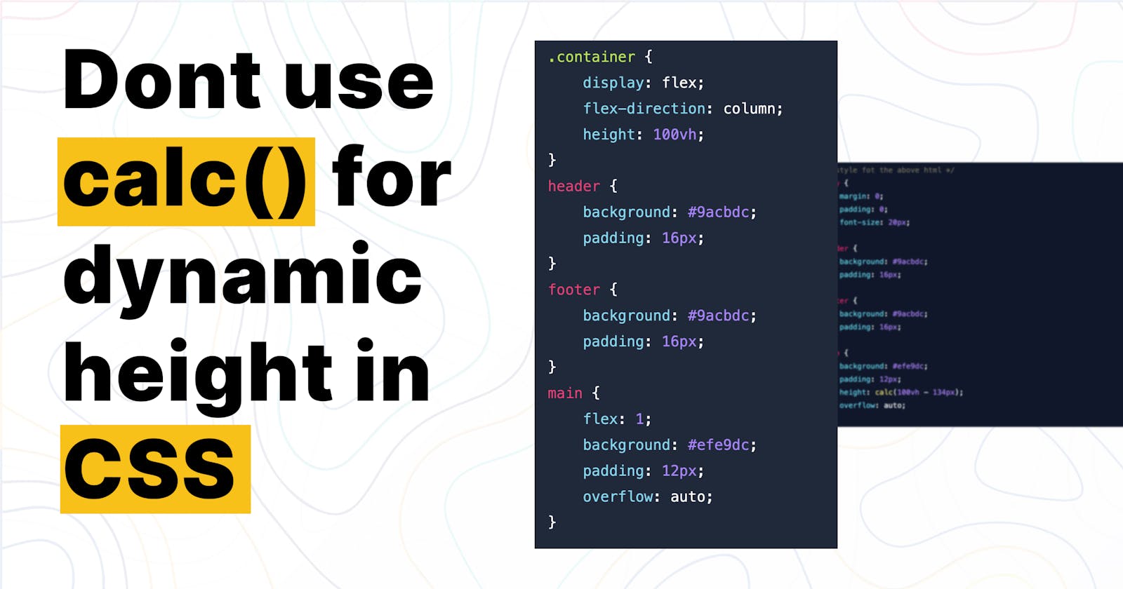 Don't use calc() for dynamic height in CSS