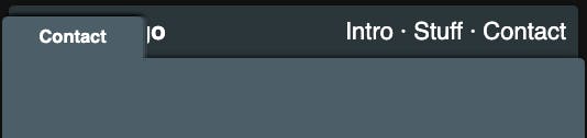 Now the tabs really are on top of each other. Only the Contact tab is visible, and the name/logo of the website is hidden underneath.