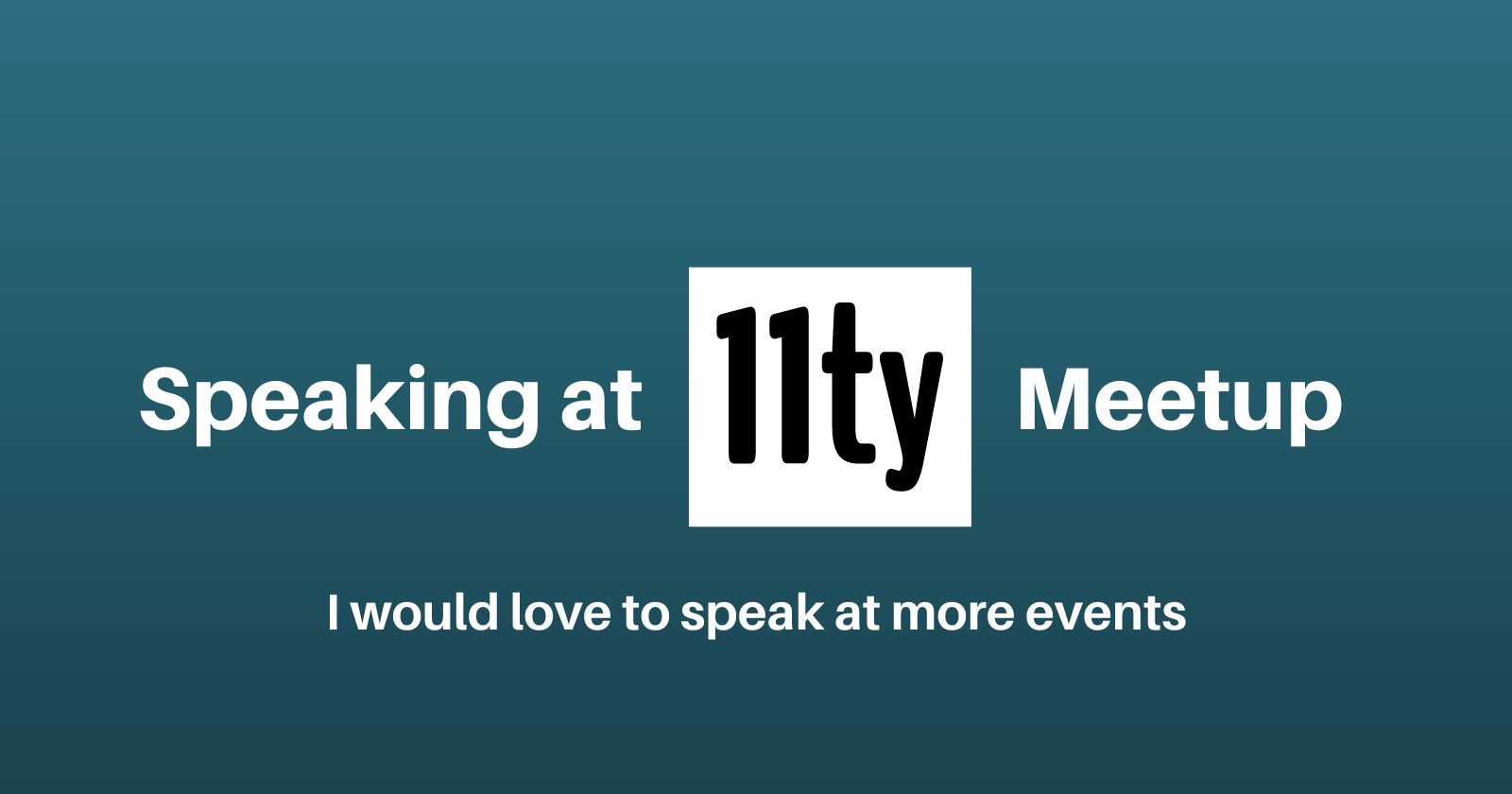 Speaking at Eleventy Meetup