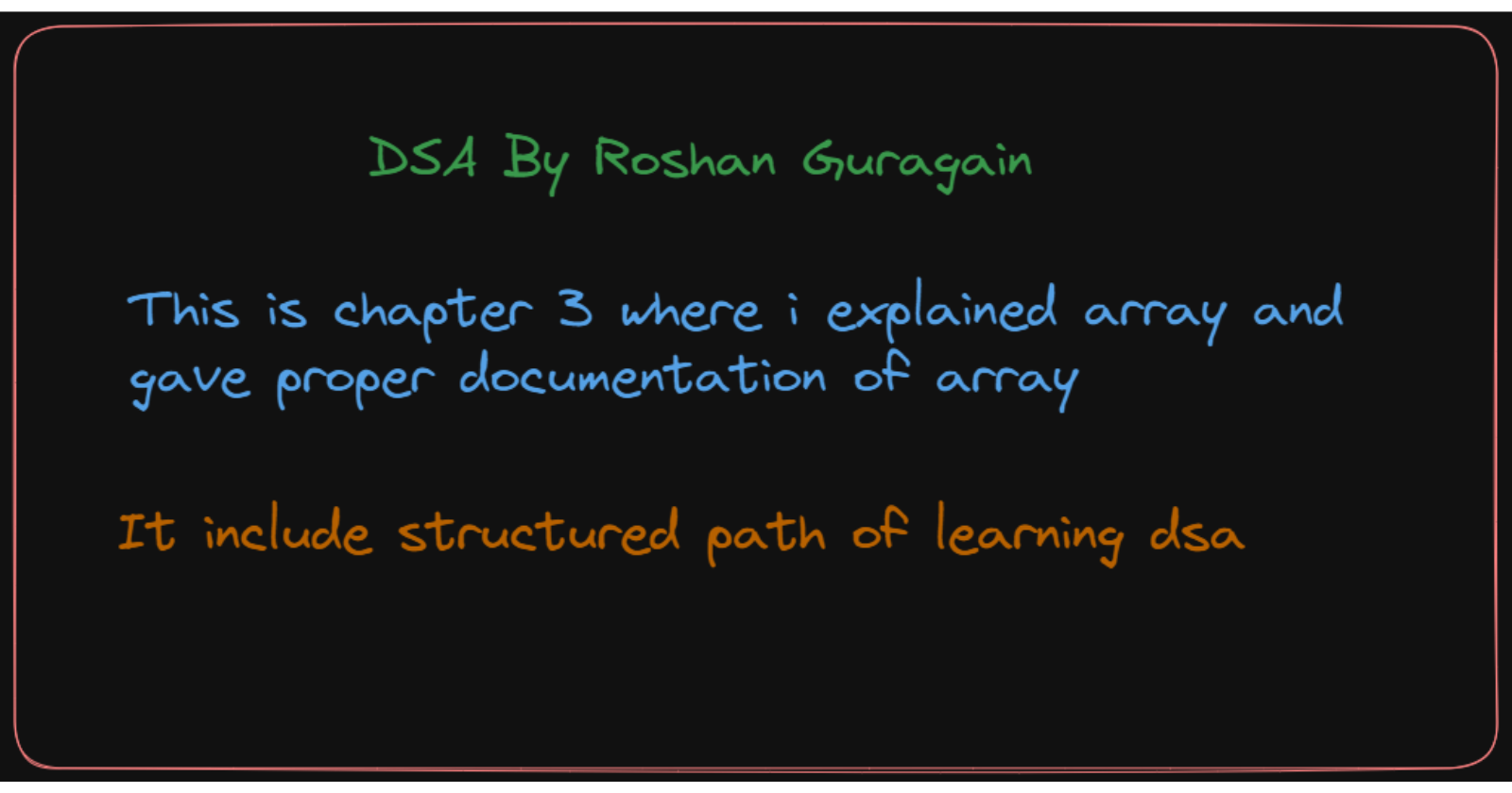 Array for Data structure.