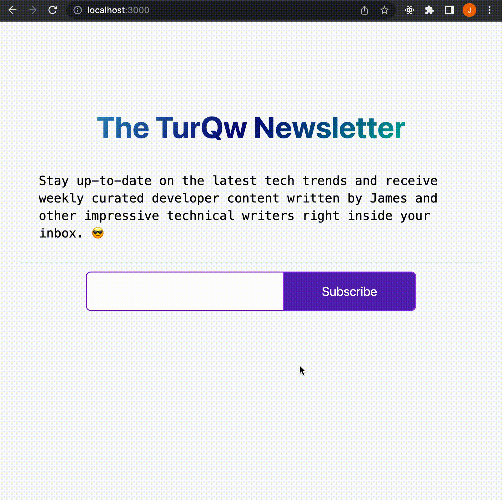Newsletter admin page