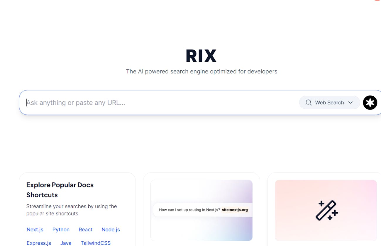 My take on The Infant AI search engine:-RIX