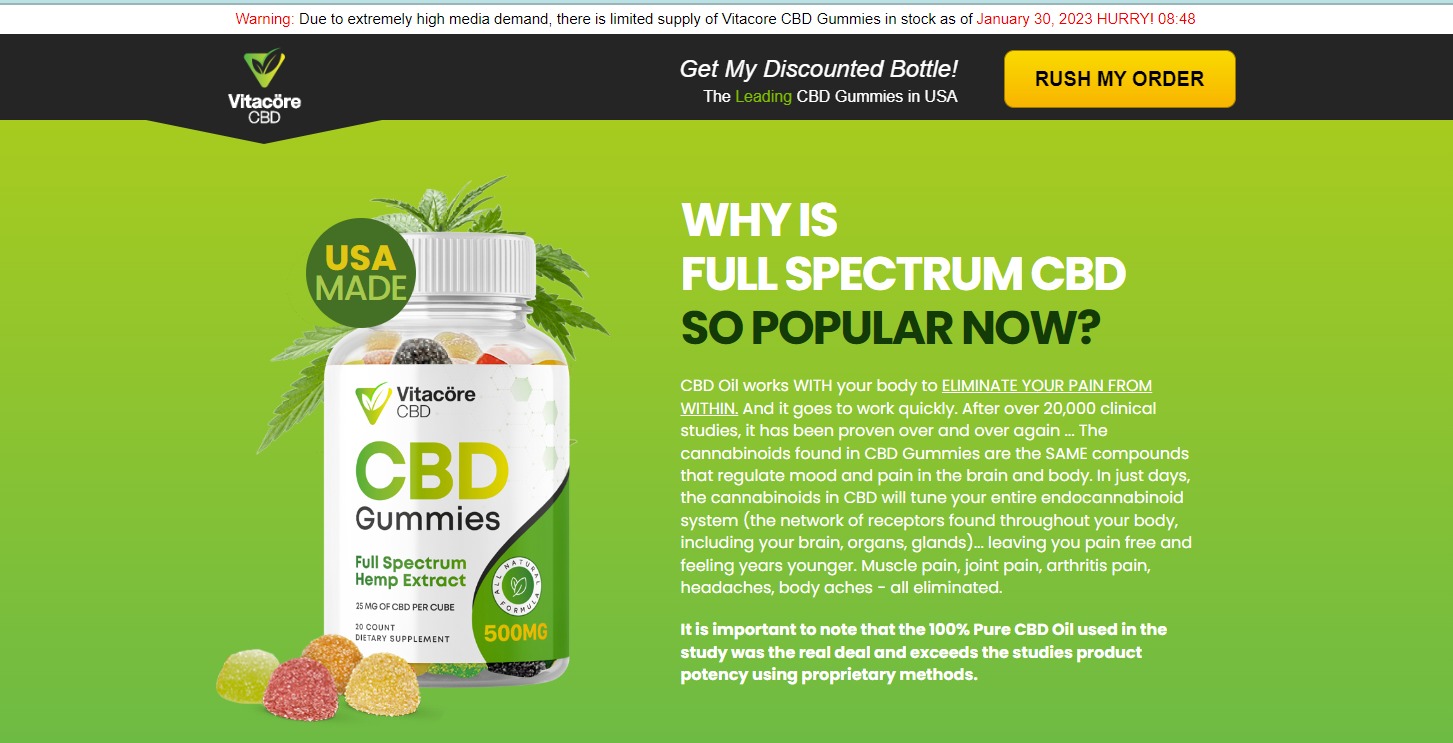 Vitacore CBD Gummies | Enhances Focus & Clarity | Effective and 100% LEGAL! Recommended!!