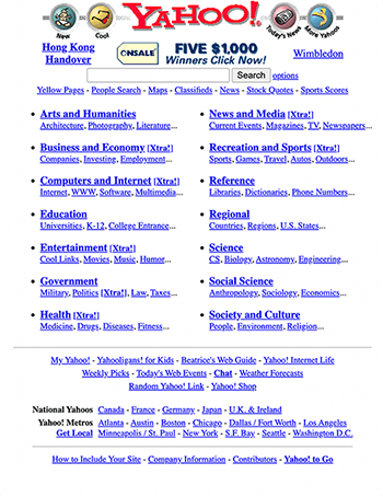 90s Yahoo Website