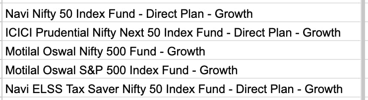 Long term index funds
