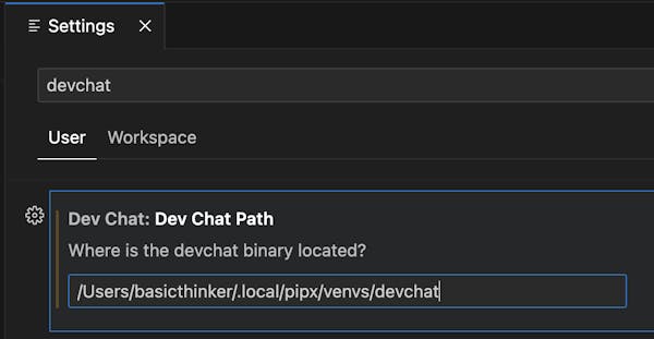 设置 DevChat Path