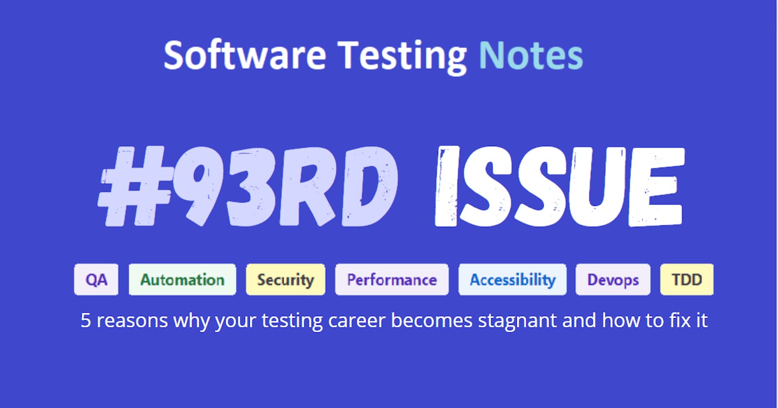 Issue #93 : Software Testing Notes