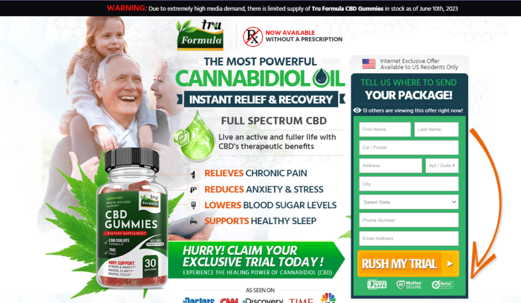 Tru Formula CBD Gummies Reviews - Does Tru Formula CBD Gummies Help With Pain!