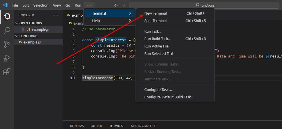 open VS code terminal - tuhamworld