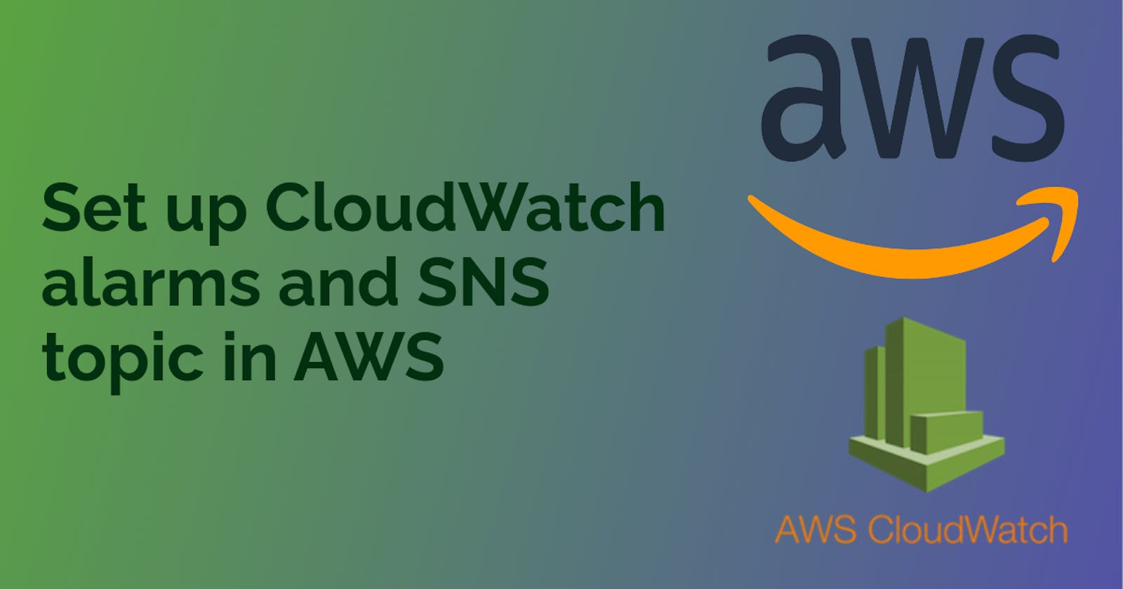 Set up CloudWatch alarms and SNS topic in AWS