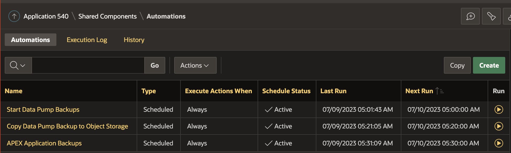 Scheduled APEX Autoomations