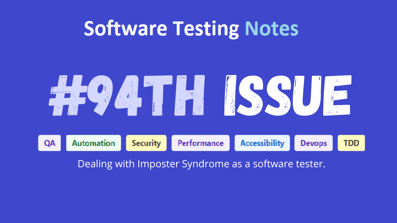 Issue #94 : Software Testing Notes