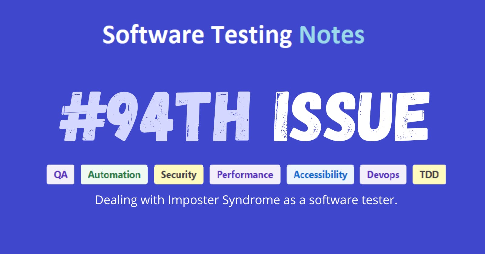 Issue #94 : Software Testing Notes