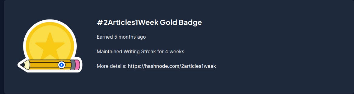 #2Articles1Wekk Gold Badge