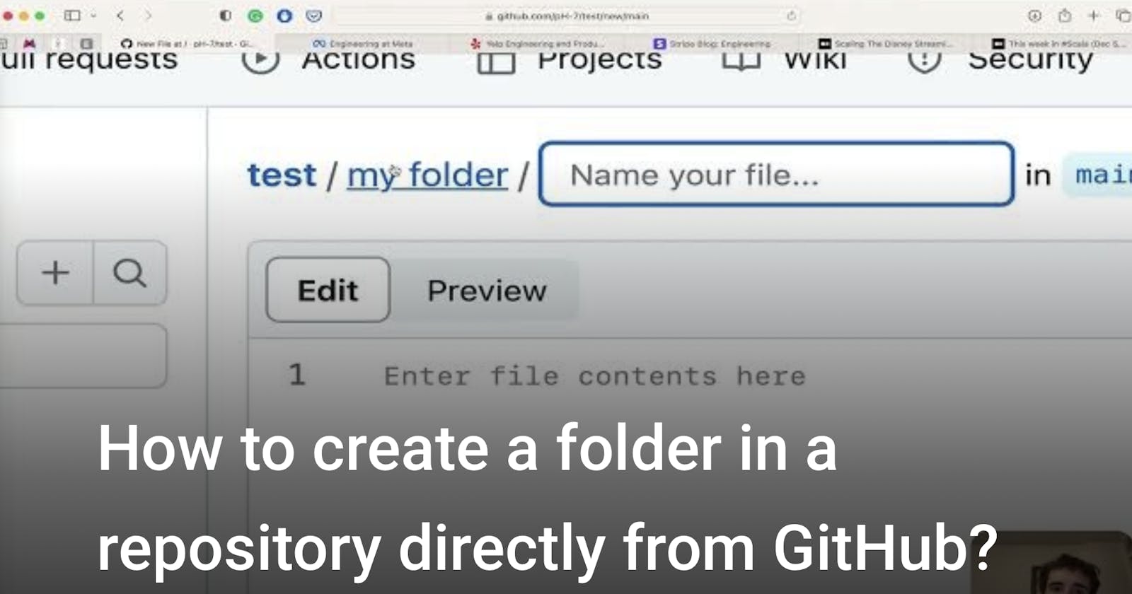 How to create a folder in a repository directly from GitHub?