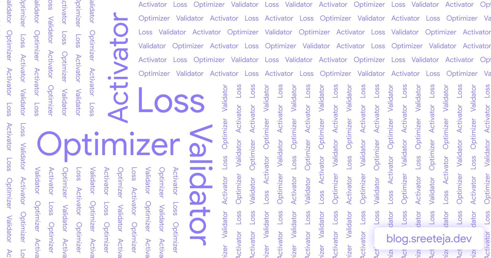 Loss, Validator, Optimizer & Activator