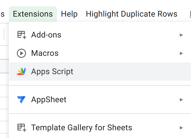 How to Open Apps Script Code Editor From Spreadsheet