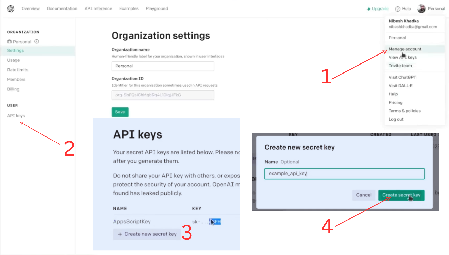 Get ChatGpt API Keys