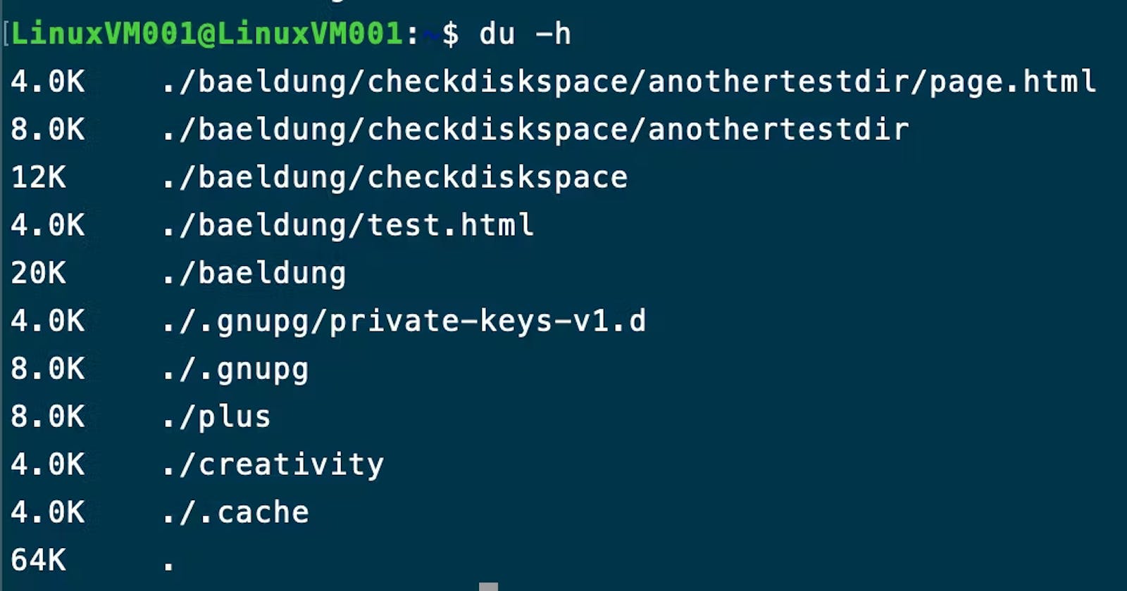 Linux Commands for checking how much space is left on disk