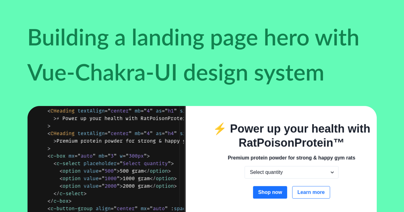 Building a landing page hero with Vue-Chakra-UI design system