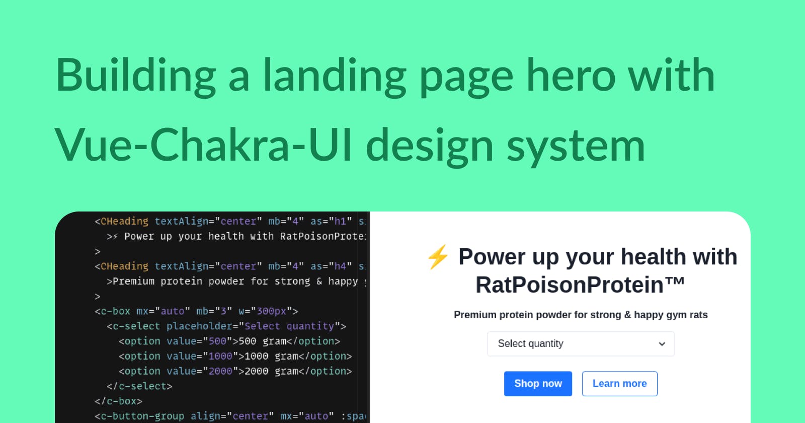 Building a landing page hero with Vue-Chakra-UI design system