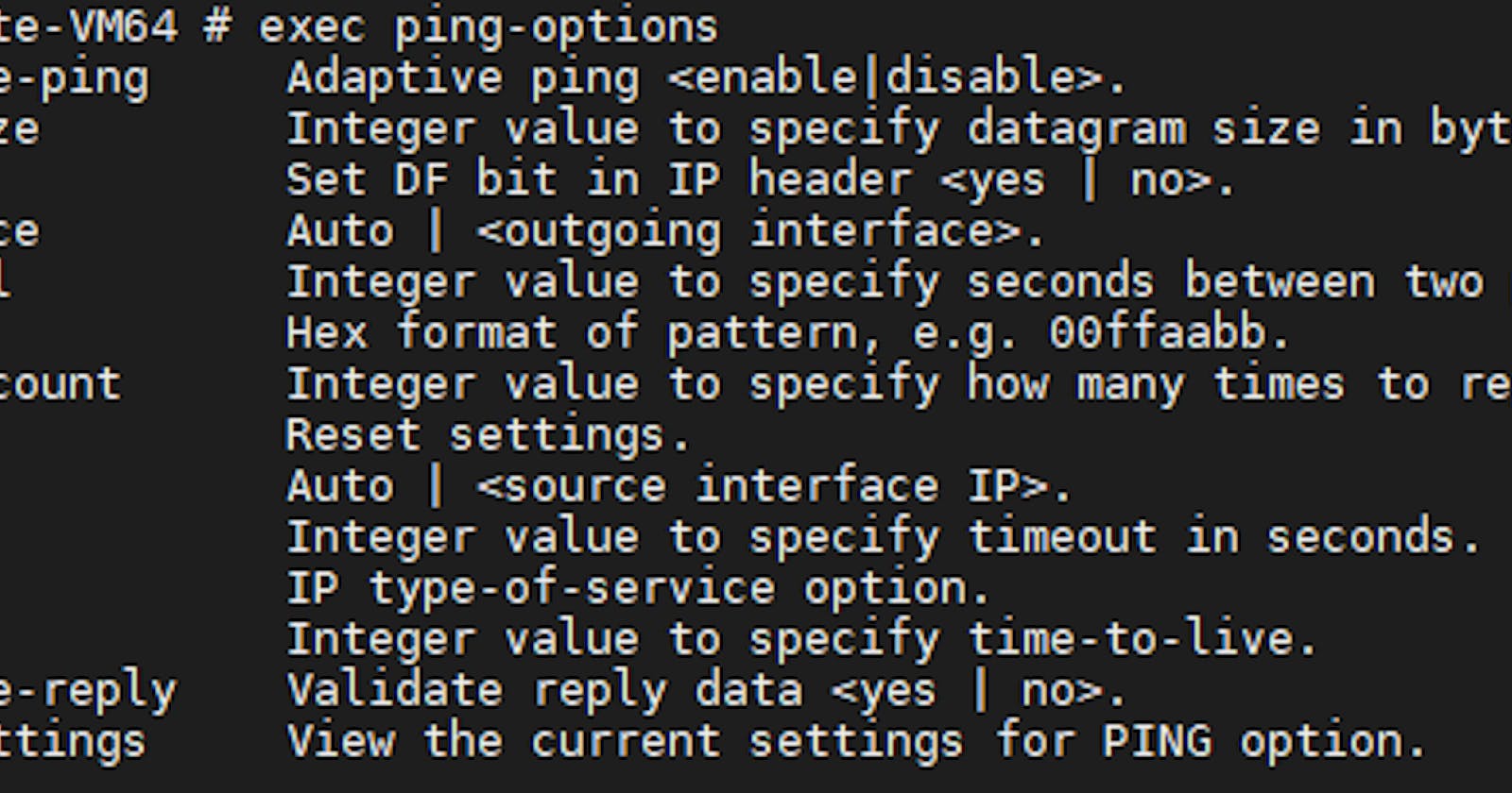 Specify source interface for ping- Fortinet