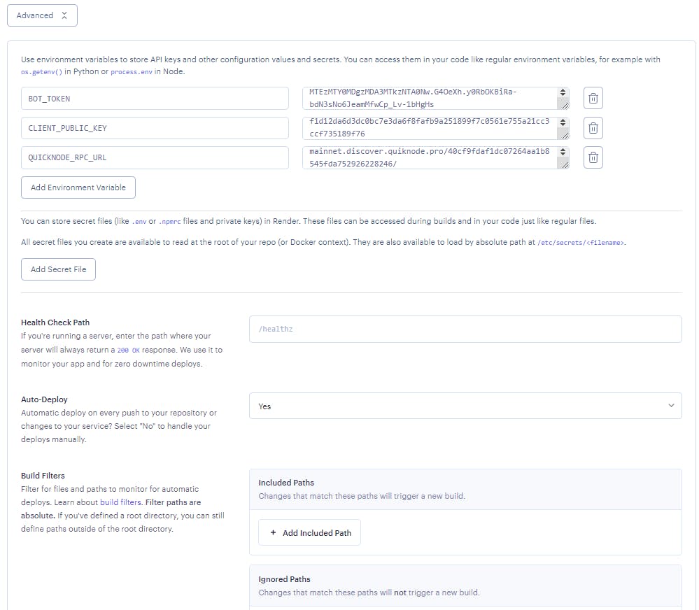 Configuring environment variables on render.com