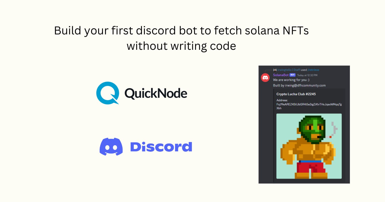 Build your first discord bot to fetch solana NFTs without writing code