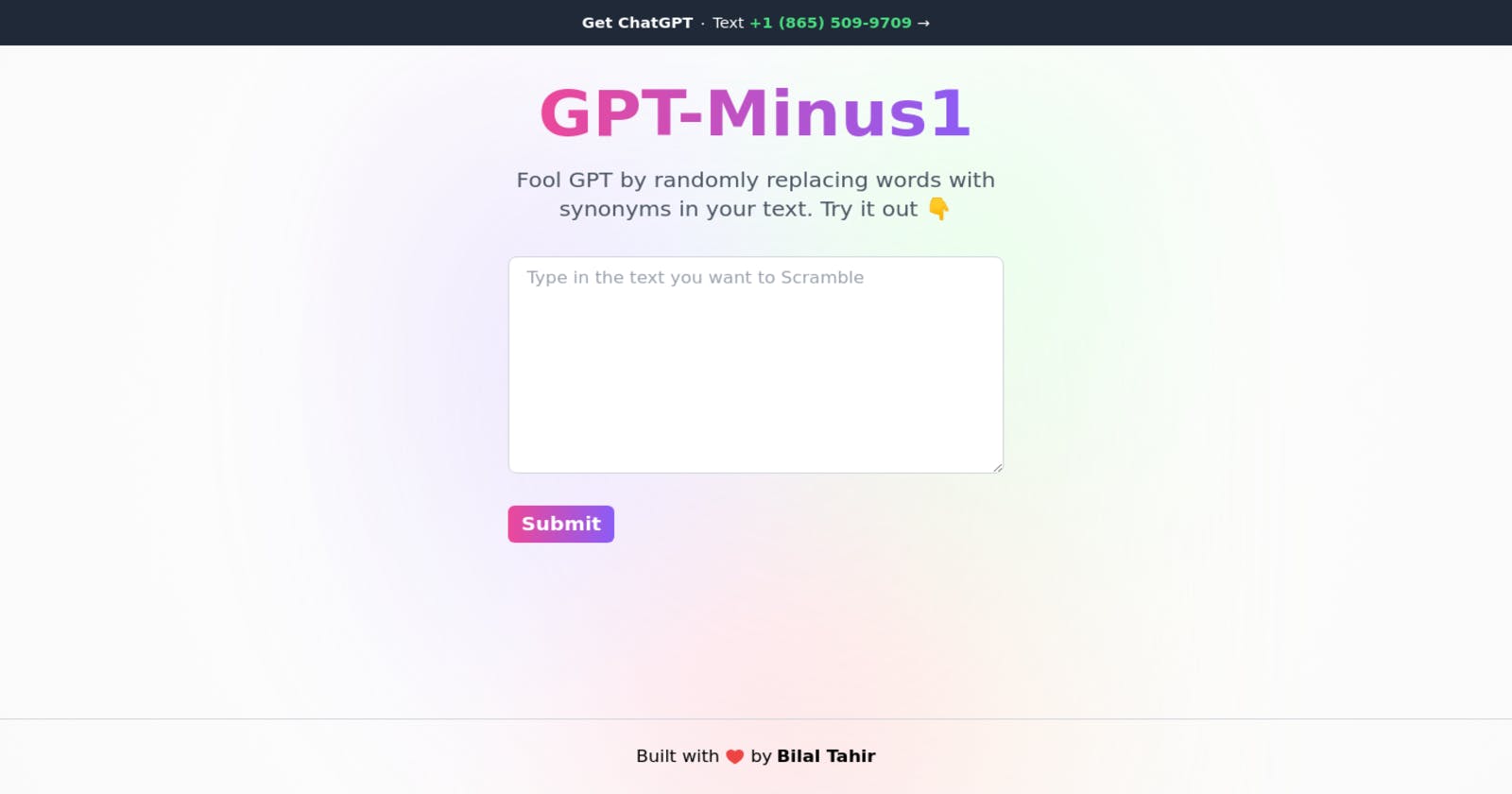 Unleash Creativity with GPT-Minus1 - Transform Your Text with Randomly Replaced Synonyms