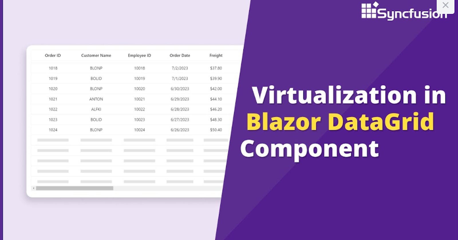 Virtualization in Blazor DataGrid Component