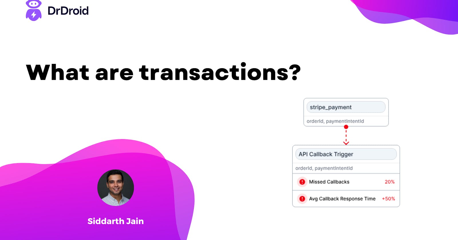 What are transactions on Dr. Droid?