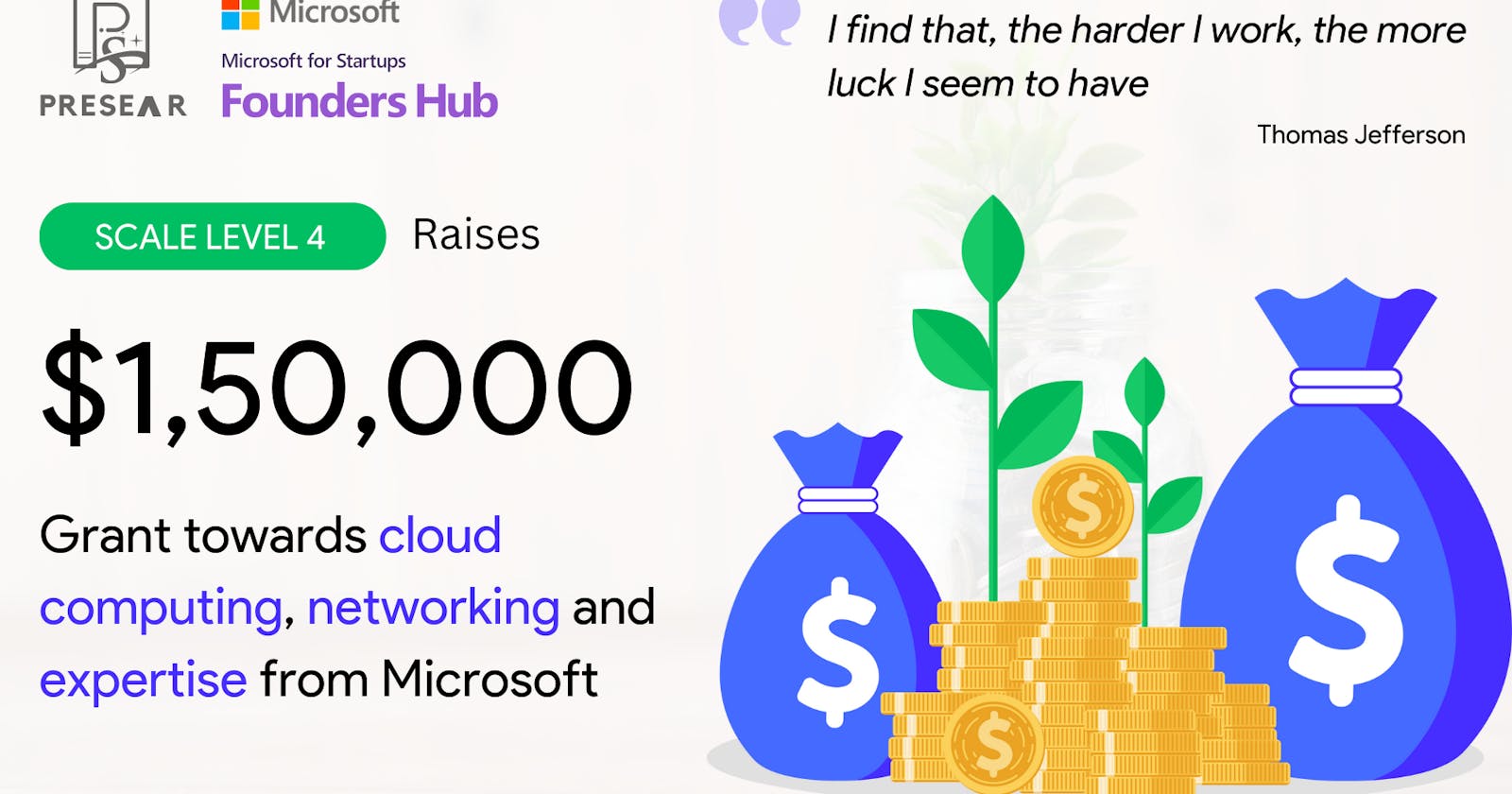 Empowering the Future: Presear Software's $150,000 Boost from Microsoft Startup Founders' Hub