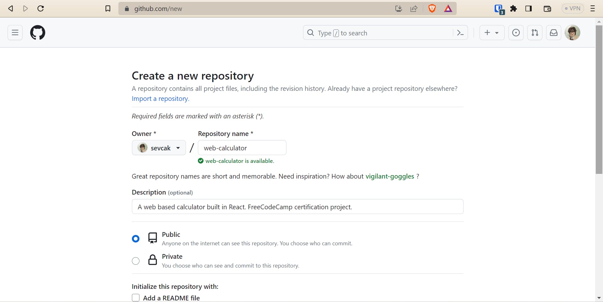 Creating a new repository