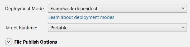 Framework Dependent Deployment Mode .NET