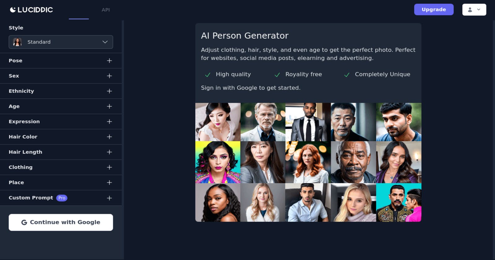 Lucidpic - AI Person Generator: Bringing Creativity to Life with AI-Generated Characters!