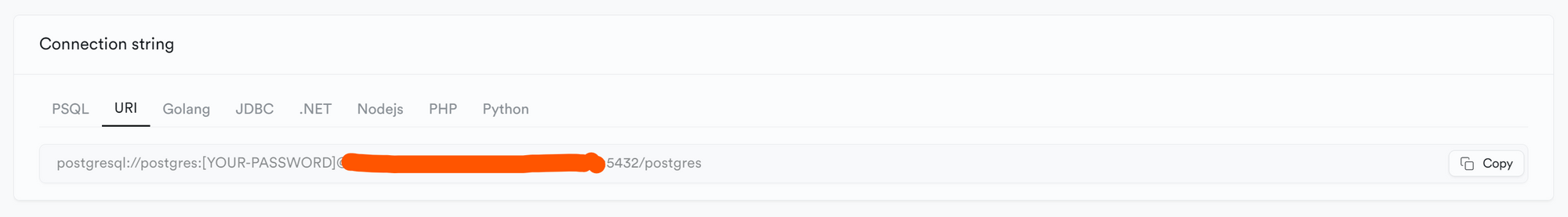 Project Settings -> Database -> Connection Pooling -> Connection String