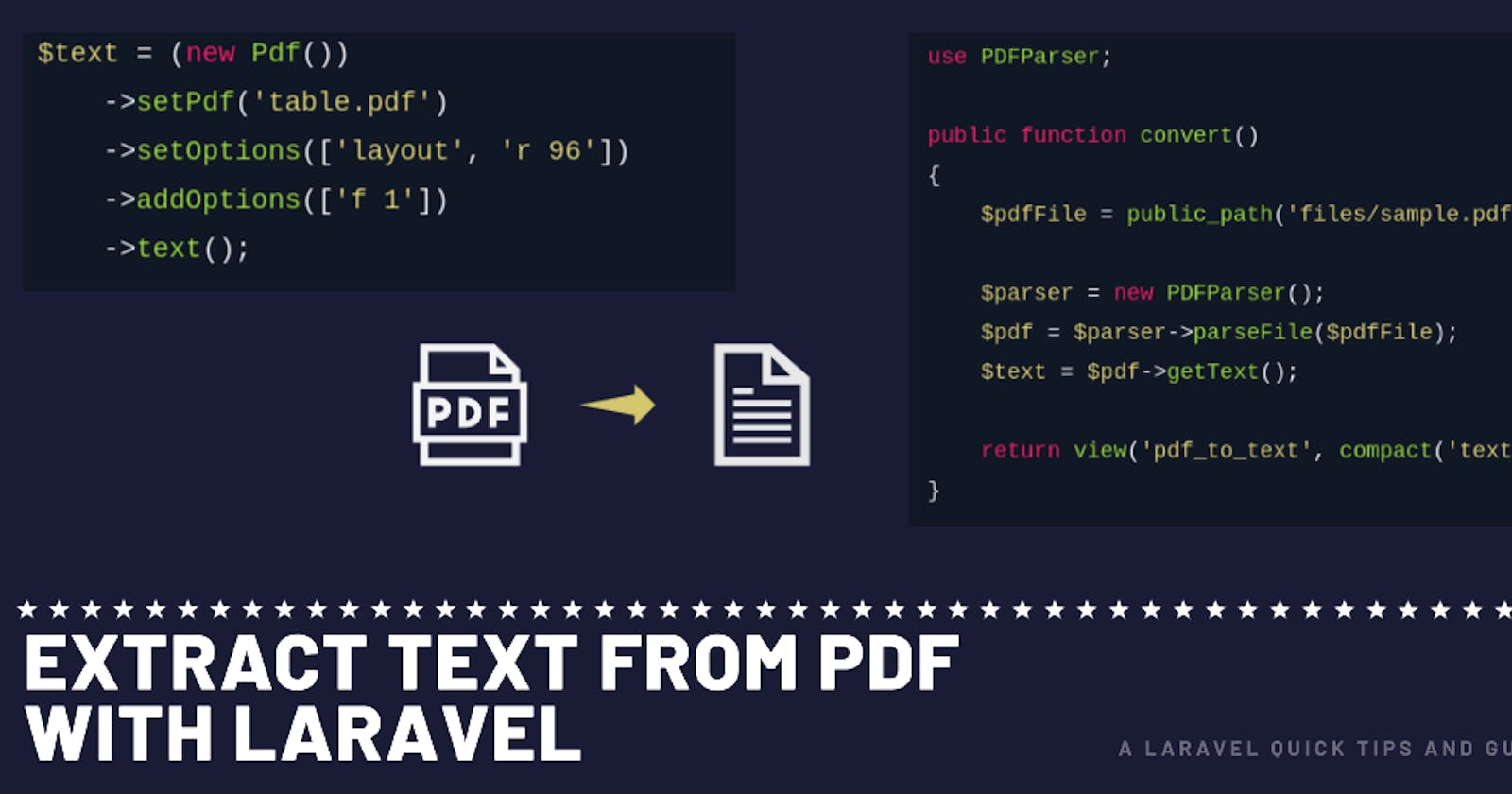 Easy way to extract Text from PDF with Laravel