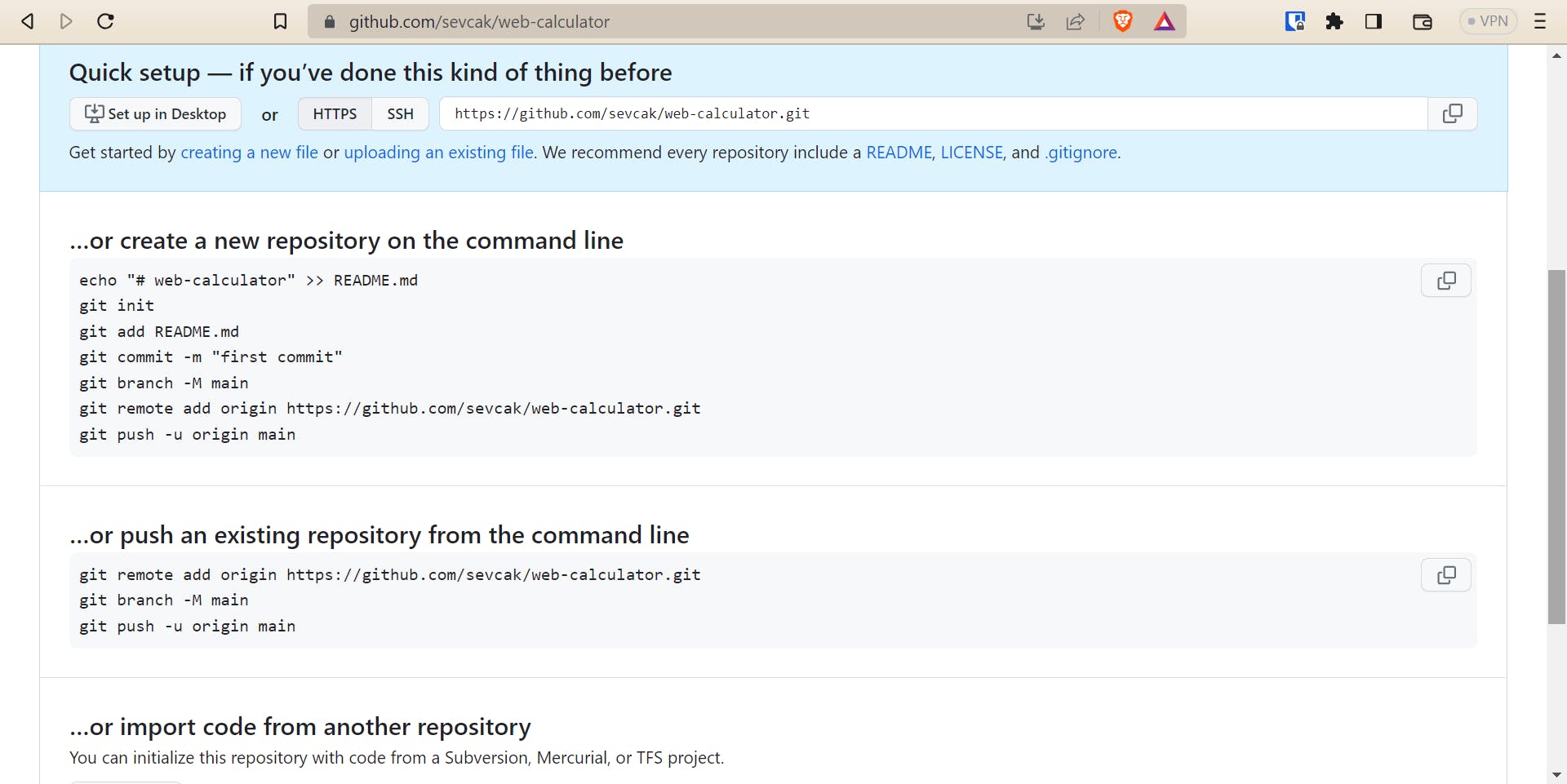 Empty GitHub repo homepage