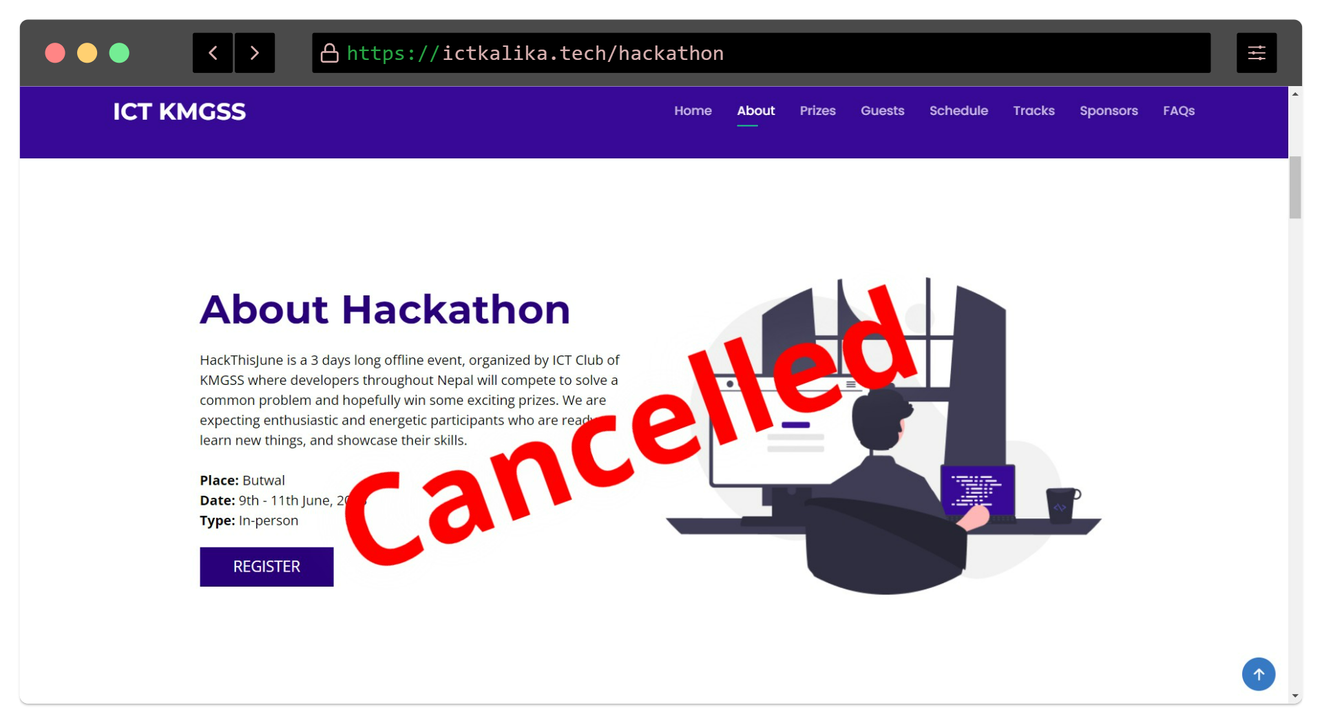 HackthisJune Hackathon by ICT club of KMGSS got cancelled