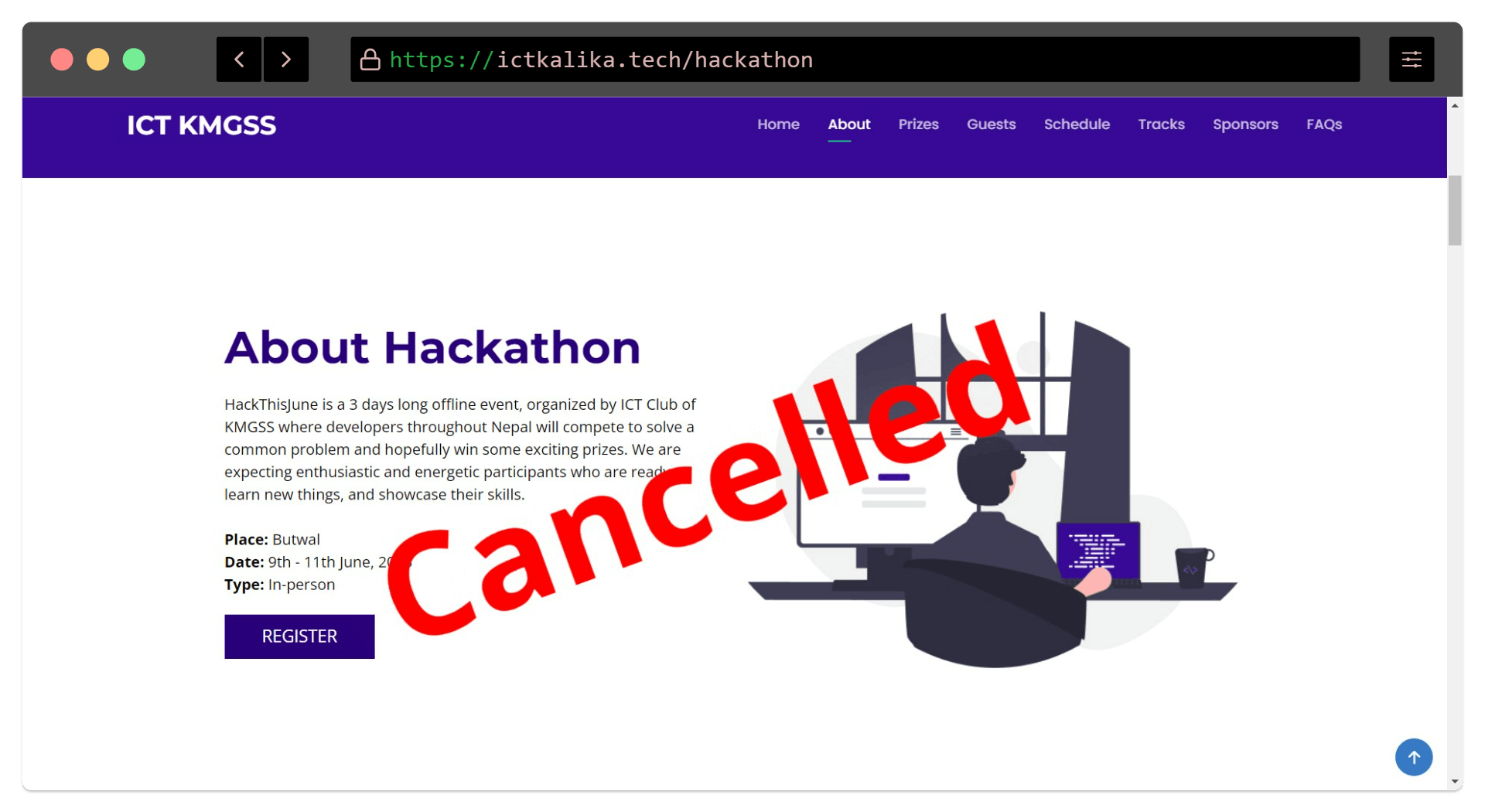 HackthisJune Hackathon by ICT club of KMGSS got cancelled