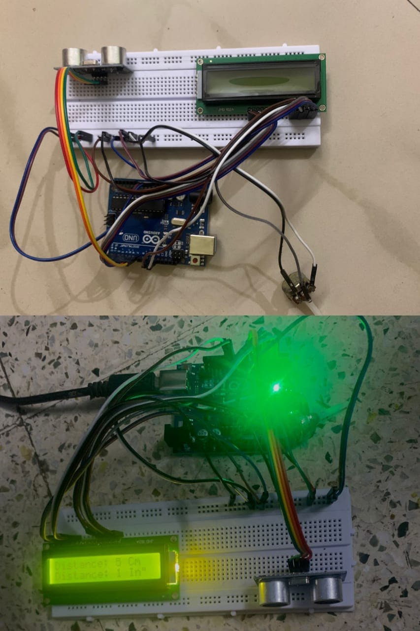 Working Module Of  Distance Measurement using Ultrasonic Sensor and Arduino