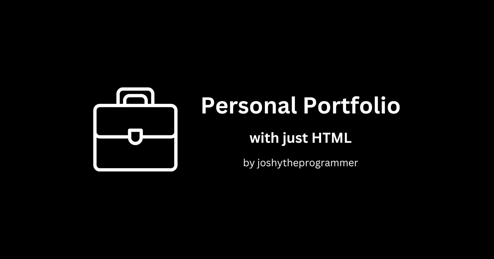 Project Alert: Personal Portfolio - Intermediate HTML