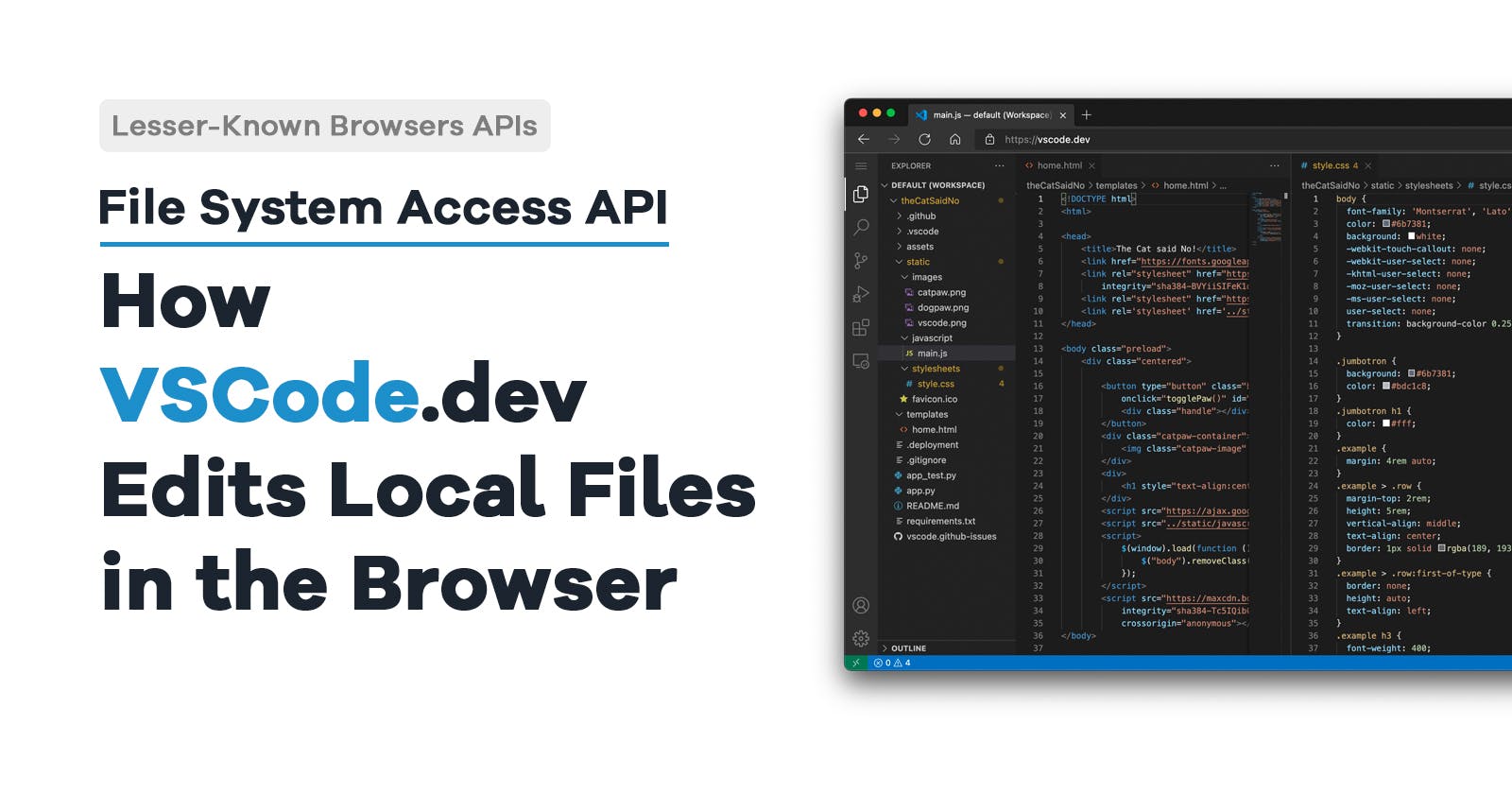File System Access API: How VSCode.dev Edits Local Files in the Browser