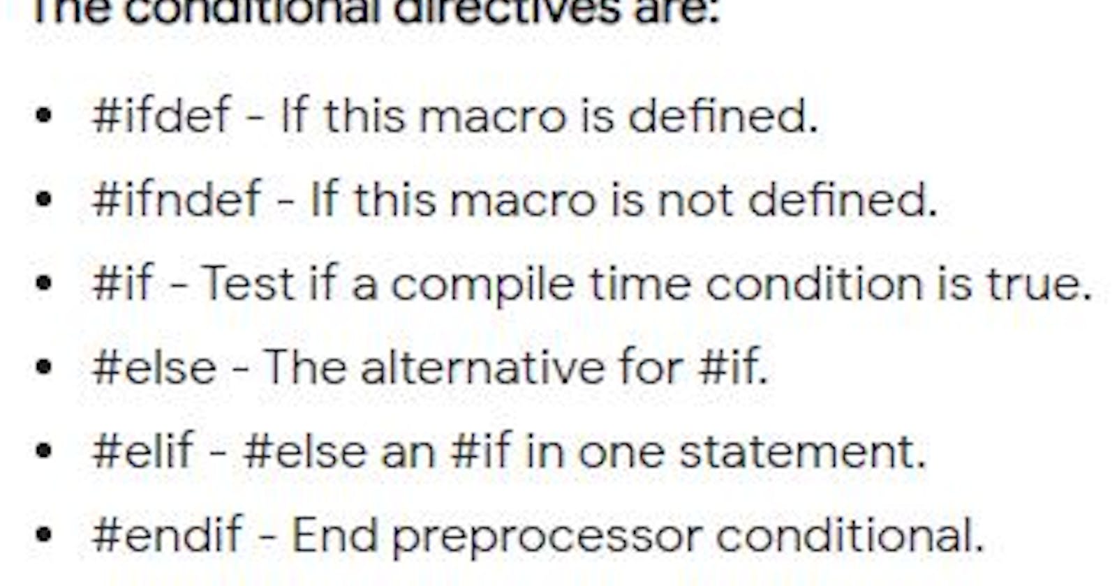 Conditional preprocessor directives in C/C++